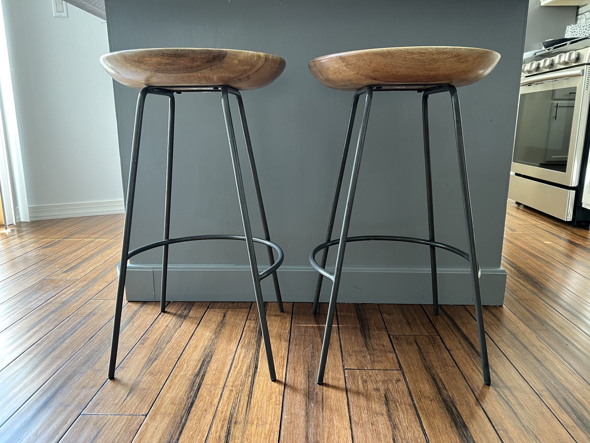 West Elm Alden Counter Stools - Natural Mango