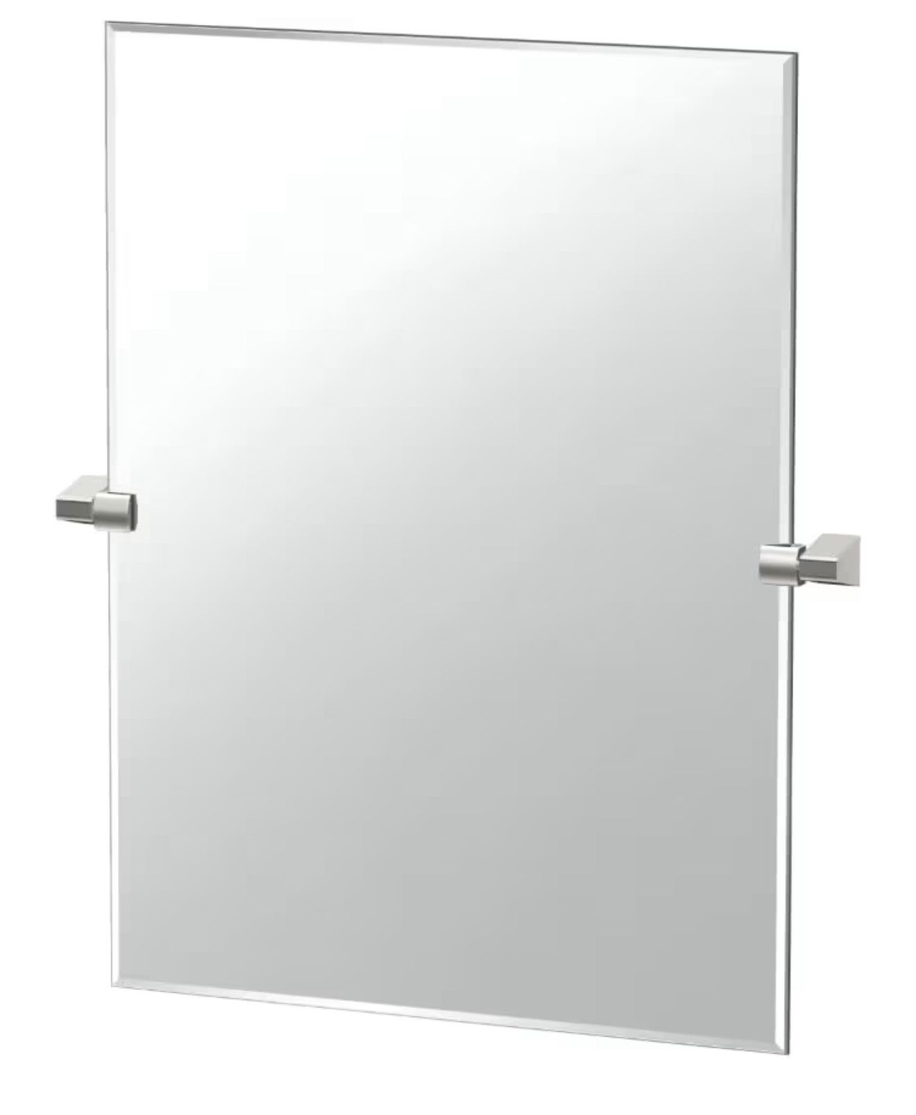 Gatco 5669S A-Line Frameless Rectangle Mirror, 31.5 Inch, Satin Nickel