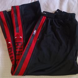 Chicago Bulls Basketball Double Zip Pants Men's Size Large $35