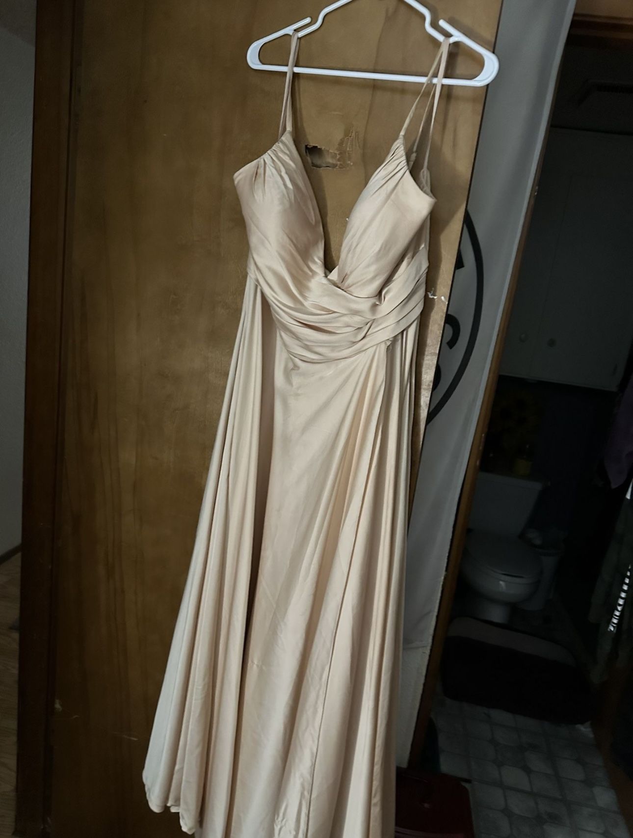 Champagne Color Silk Dress