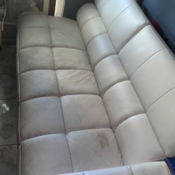 White Leather Couch. Need Gone 