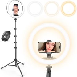 UBeesize 10.2”Selfie Ring Light with 62” Extendable Tripod (12)