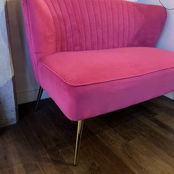 Magenta Mid Century Loveseat