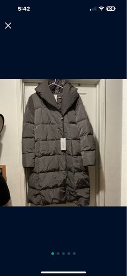 New!!Cole Haan Women's Signature Asymmetrical Pillow-Collar Down Puffer Coat