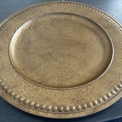 13" Antique gold charger plates