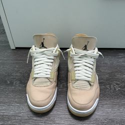 Nike Air Jordan 4 Retro Womens Size 10 Shoes Shimmer W Light Pink Sneakers