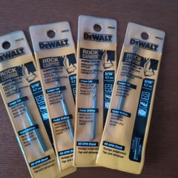 DeWalt Rock Carbide Hammer Drill Bits 3/16” DIA. Brand New, Lot Of 4