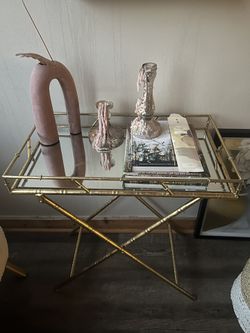 Gold Foldable Side Table 