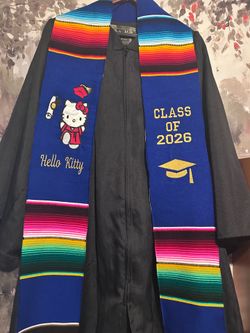 Class of 2026 blue Hello kitty Graduation sash/estola de graduacion Hello Kitty azul