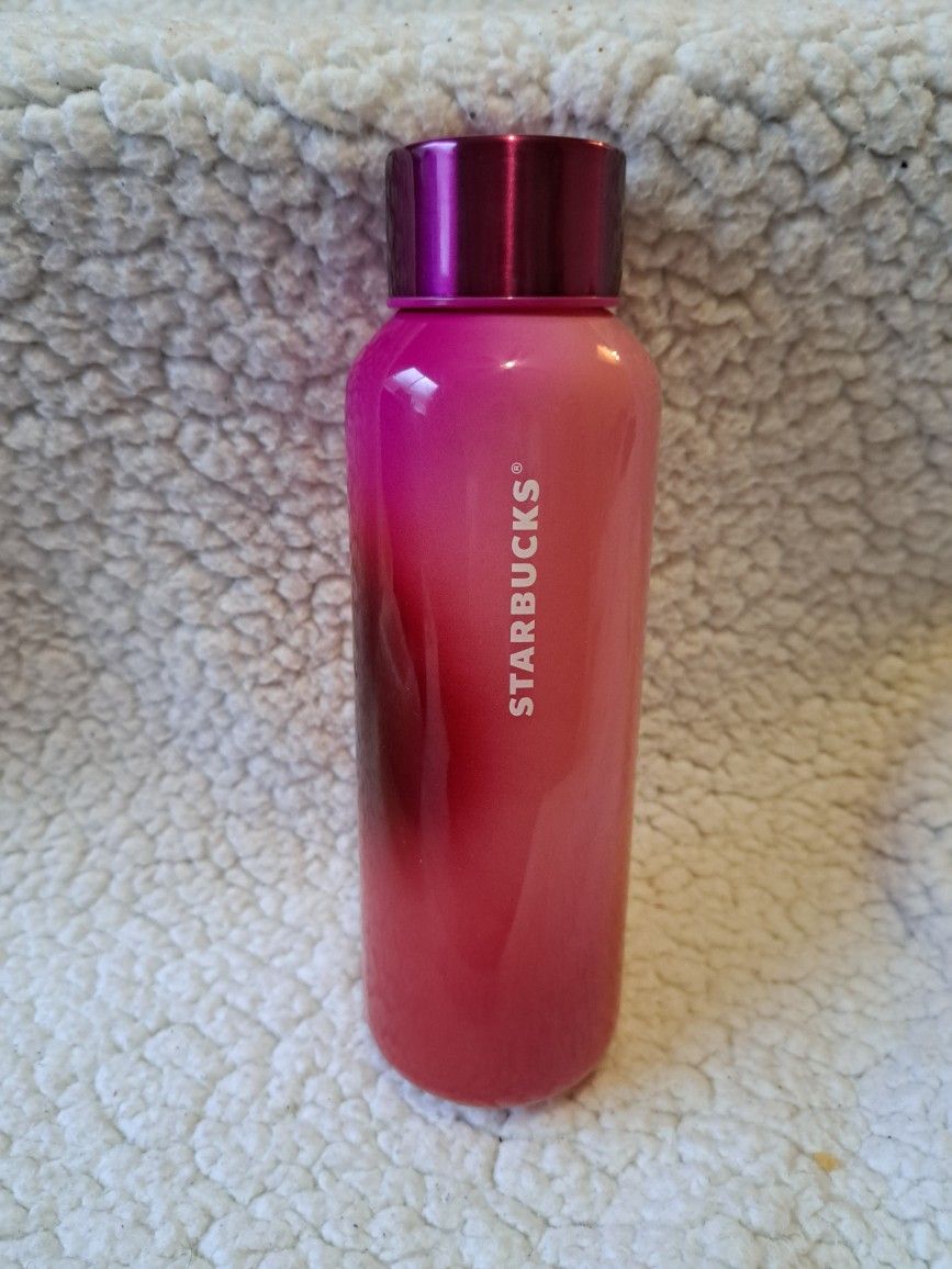 Starbucks Glass Water Bottle Pink OMBRE 20 OZ