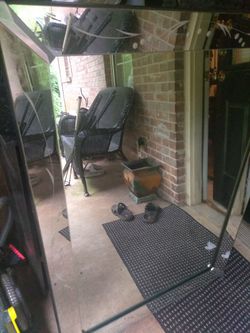 Large antique beveled etched mirror heavy really nice