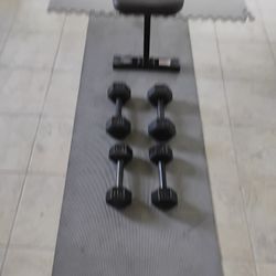 70 Ibs Dumbbell With Weight Bench 