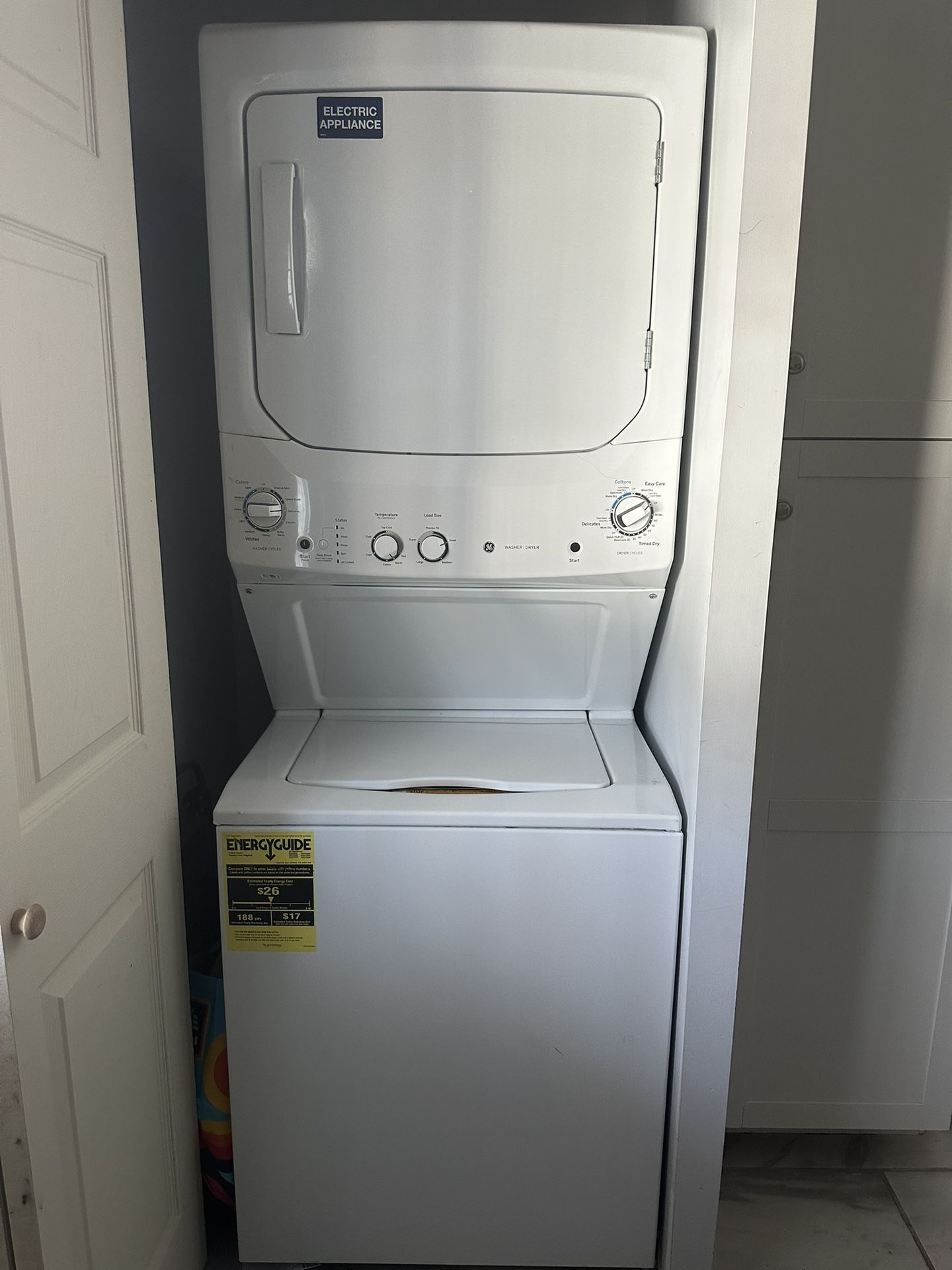 GE Appliance Stacked Washer & Dryer 