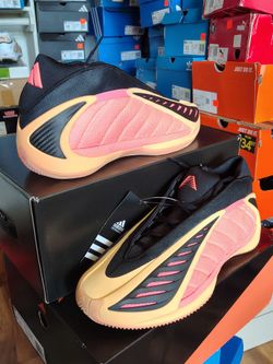 Adidas Anthony Edwards AE 2 With Love Acid Orange Basketball Hoops Shoes Men's size 10 New