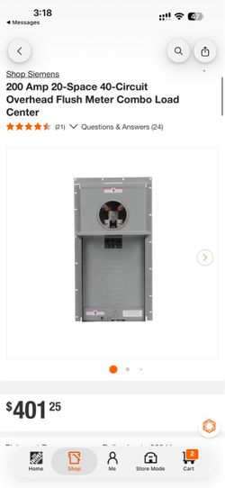 Siemens 200 Amp 20-Space 40-Circuit Overhead Flush Meter Combo Load Center