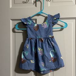 Disney The Little Mermaid Ariel Empire Waist Dress - Light Blue Girls 12 Months