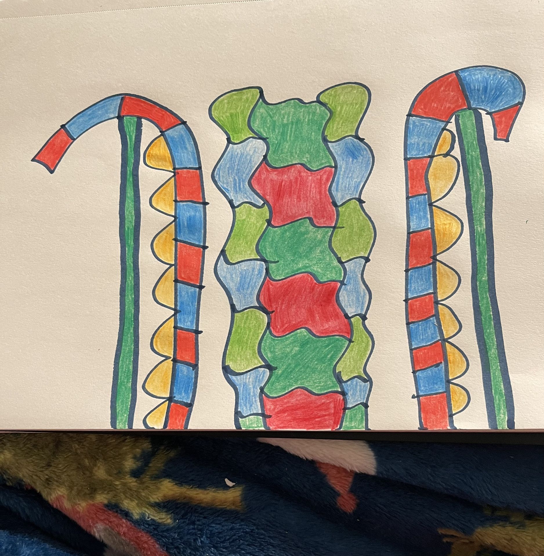 Candy Cane Center Drawing