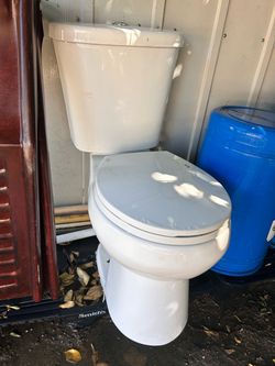 White Two-Piece Toilet with Seat