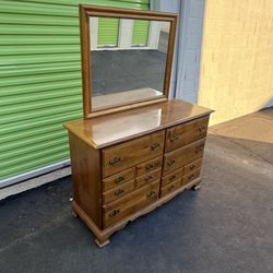 Wood Dresser with Mirror