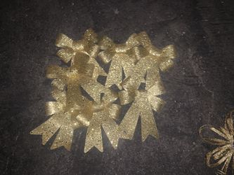 Gold glitter bows