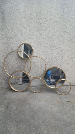 Gold Multi Circle Metal Mirror