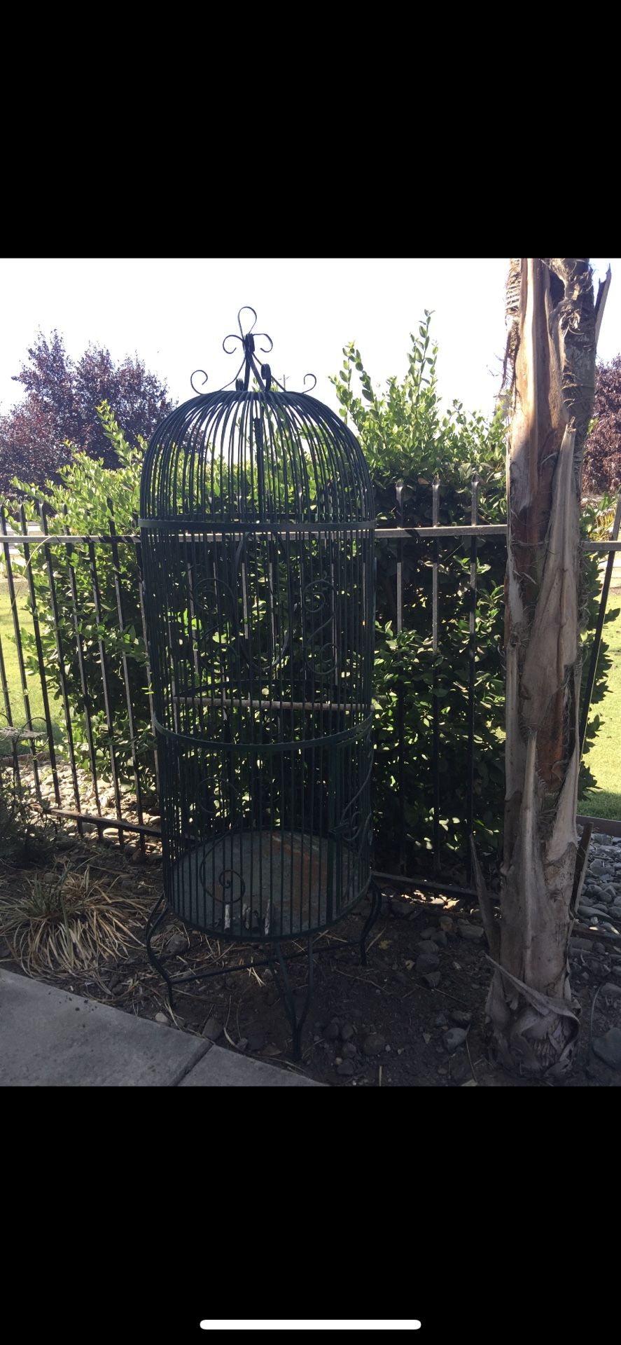 Green bird cage