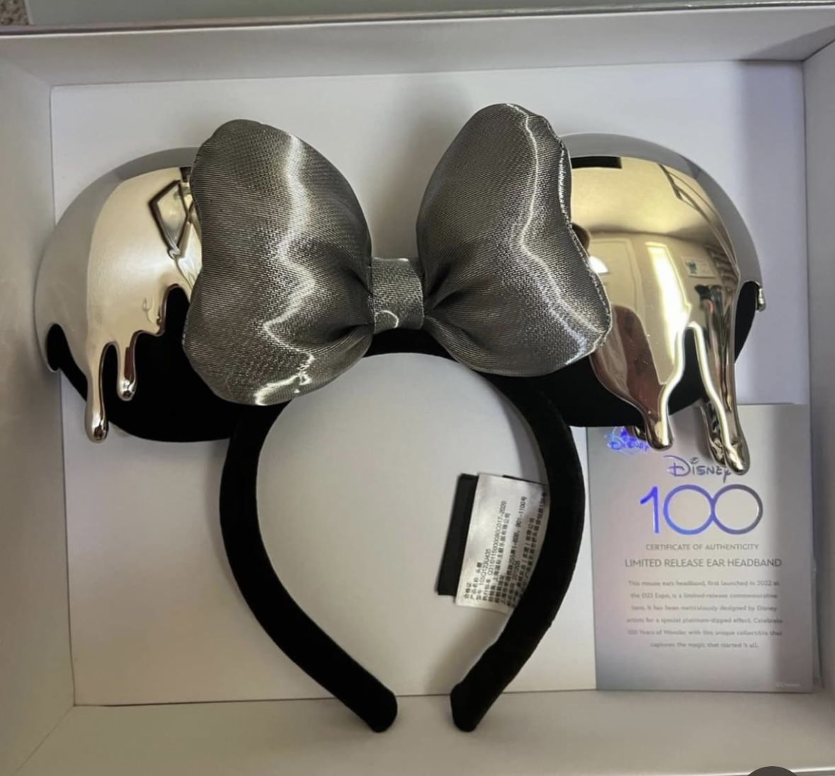 MINNIE MOUSE Disney 100 PLATINUM Celebration Ear