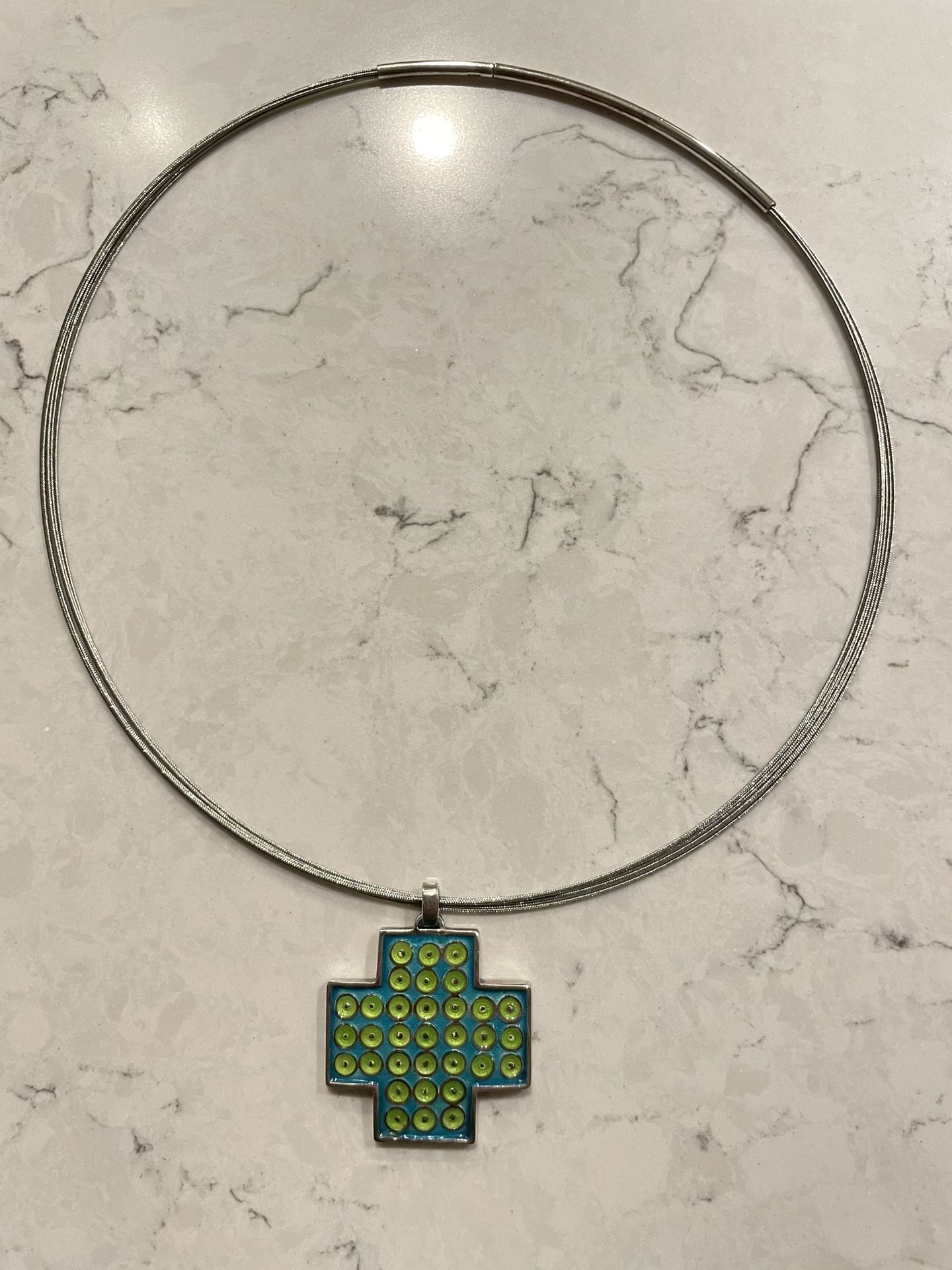 925 Sterling Silver Necklace With Silver Cross Pendant, Designer Iosif Iosifidis