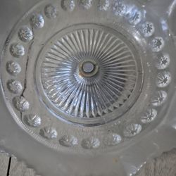 vintage compote or bon bon dish clear pressed 