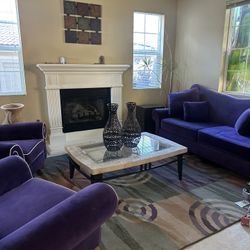 custom purple couch