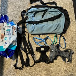 Dog Accesories (car seat, harnesses, collars, pee pads)
