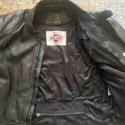 Heavy Duty Black Leather Biker Jacket 
