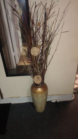 Vase with decorative plants