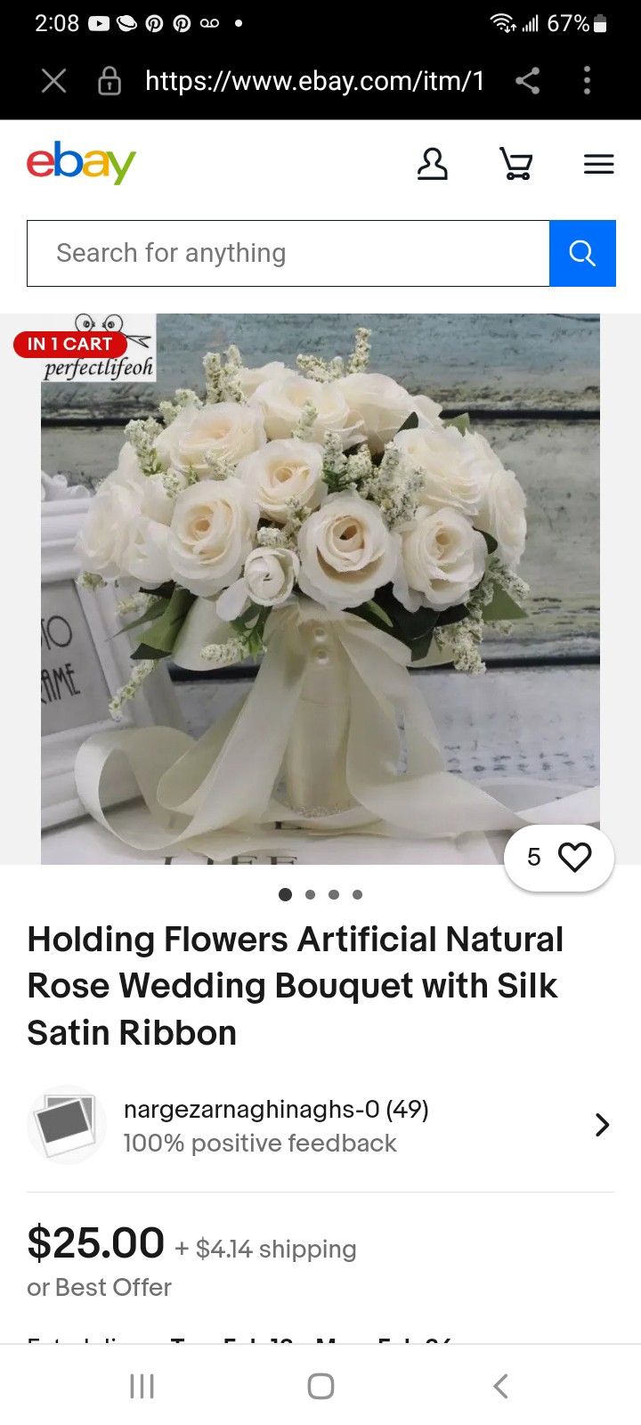 Beautiful Silk Bouquet Of Flowers And Boutonniere.