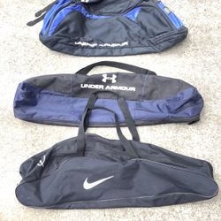 3 Bags, Sold Together, Baseball Bag, Softball, Duffle, Nike, Under Armour