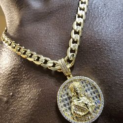 I Deliver I Ship 14k Gold Plated Chain And Pendant