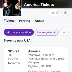 2 America Concert Tickets