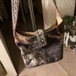 Blinged Out Studded Camp Purse Like New