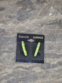 Chunky green 2 inch Acrylic wide Hoop peridot &  Fashion Earrings