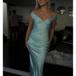 Elegant Blue Satin Dress