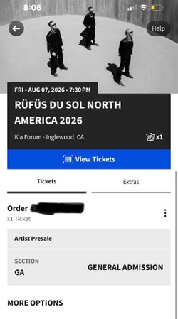 Rufus Du Sol 2026 (Floor)