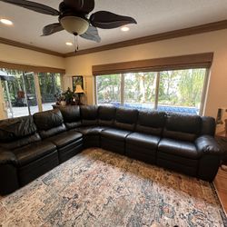 Black Leather Sectional