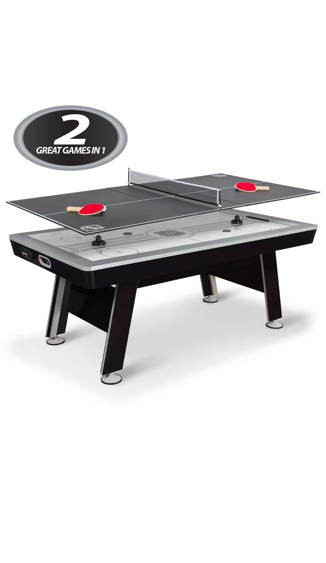  2-in-1 Air Hockey Table with Table Tennis Top