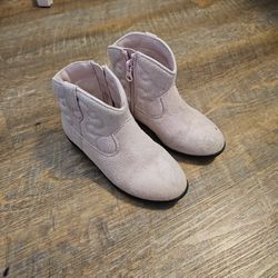 Cat and Jack Girls Glittery Pink Zipper  Boots US 11 Kids
