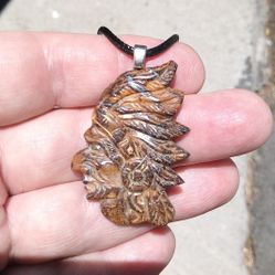 Carved Boulder Opal Dad Chief Pendant