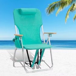 Folding Beach Chair with Backpack Straps