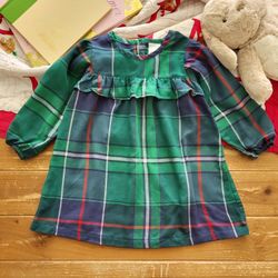 2T GREEN & NAVY LONG-SLEEVE SLEEP GOWN
