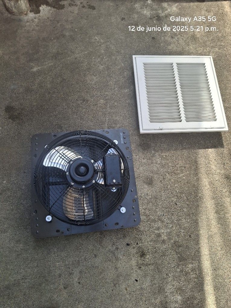 fan to remove smoke or heat There are two pieces.