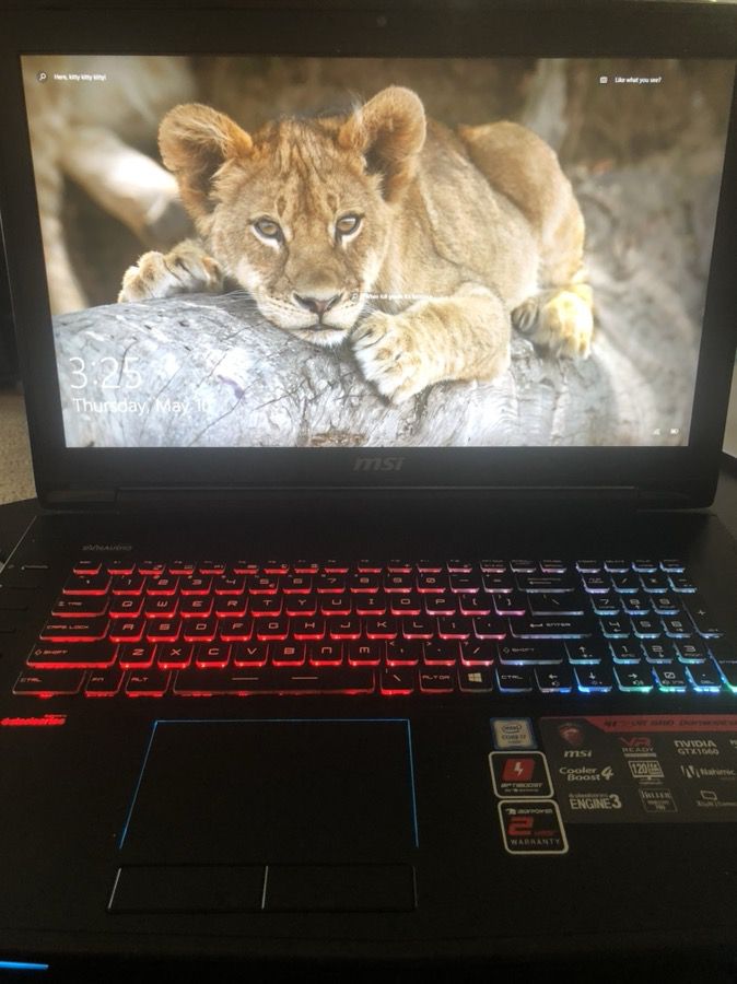 Like new MSI GT72VR Dominator Gaming Laptop 17.3” g-sync monitor VR READY GTX 1060