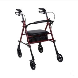 McKesson Rollator Adjustable Height / Folding Aluminum 29.5 to 38 inch Handle Height